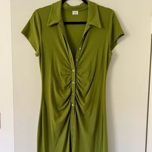 Ruched buttondown t-shirt dress from Aritzia